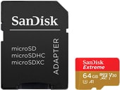 Extreme microSDXC UHS-I + адаптер 64GB [SDSQXAF-064G-GN6MA]