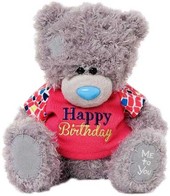 Мишка Teddy в красной майке Happy Birthday (20 см) [G01W3551]