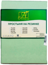 Сатин однотонный на резинке 40x200 ПР-СО-Р-140-САЛ (салатовый)