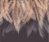 Пальмовые листья с оттенком (бежевый-серый) 2 300x260