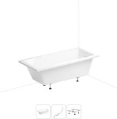 FreeDom 165x80 231102006 (встраиваемая ванна белый глянец, ножки, сифон-автомат глянцевый белый)