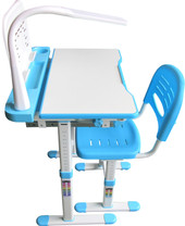 B204 + стул + выдвижной ящик + подставка для книг + светильник (голубой/белый)