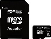 microSDHC SP008GBSTHBU1V10SP 8GB (с адаптером)