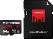 Nitro microSDXC SRN64GTFU3A1A 64GB (с адаптером)