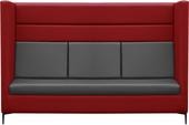 Дирк трехместный (экокожа, L19-L20 (красный, серые вставки)