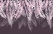 Пальмовые листья с оттенком (пудровый-пурпурный) 400x270