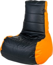 Кресло экокожа XXL (оранжевый/черный)