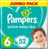 Active Baby-Dry 6 Extra Large (52 шт)