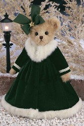 Мишка в зеленом платье с бантом (36 см) [173182]