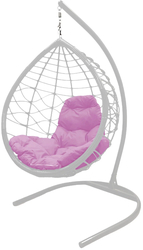 Капля Лори 11530108 (белый ротанг/розовая подушка)
