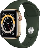 Watch Series 6 LTE 40 мм (сталь золотистый/зеленый спортивный)