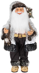 Дед Мороз в белой шубке с фонариком и хворостом MT-150323-1-45