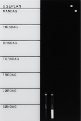 Magnetic Glass Weekplanner 40x60 Danish [12000]