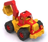 Трактор Богатырь с ковшом 98 (красный/желтый)