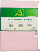 Сатин однотонный на резинке 120x200 ПР-СО-Р-120-РОЗ (розовый)