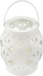Декоративный фонарь со свечкой 513-057 (белый)