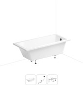 FreeDom 165x80 231102007 (встраиваемая ванна белый глянец, ножки, сифон-автомат матовый черный)