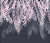 Пальмовые листья с оттенк. с защ. покр. (пудровый-синий) 300x260