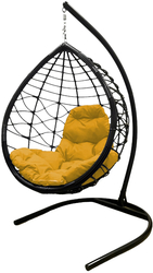 Капля Лори 11530411 (черный ротанг/желтая подушка)