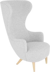 Wingback Chair BLACK Fabric C (белый/коричневый)