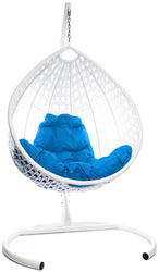 Капля Люкс 11030110 (белый ротанг/синяя подушка)