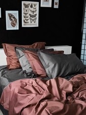 Grey + Redbrown (1.5-спальный наволочка 70x70)