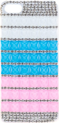 Стразы квадрат розово-сине-белый для iPhone 5/5S