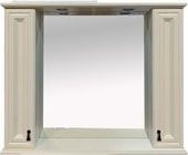 Лувр -105 Зеркало с 2-мя шкафчиками, слоновая кость - П-Лвр03105-10142Ш