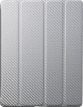 iPad Wake Up Folio Carbon Texture Silver White (C-IP3F-CTWU-SS)