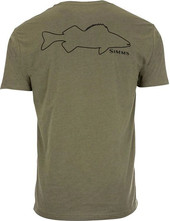 Walleye Outline T-Shirt (L, военный)