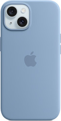 MagSafe Silicone Case для iPhone 15 (зимний синий)