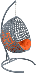 Круг Люкс 11060307 (серый ротанг/оранжевая подушка)