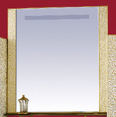 Зеркало Гранд Luxe - 60 золотая кожа флораль