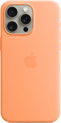 MagSafe Silicone Case для iPhone 15 Pro Max (апельсиновый сорбет)