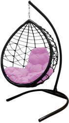 Капля Лори 11530408 (черный ротанг/розовая подушка)