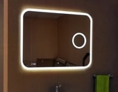 Зеркало Bliss LED 120x80 (увеличительное зеркало, часы, теплая подсветка)