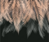 Пальмовые листья с оттенком с защ. покр. (бежевый-серый) 300x260
