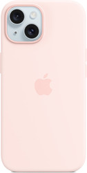MagSafe Silicone Case для iPhone 15 (светло-розовый)