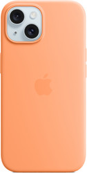MagSafe Silicone Case для iPhone 15 (апельсиновый сорбет)