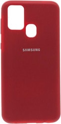 Soft-Touch для Samsung Galaxy M31 с LOGO (темно-красный)