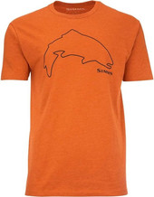 Trout Outline T-Shirt (M, adobe heather)