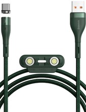 CA1T3-A06 Zinc Magnetic USB Type-A - USB Type-C/Lightning/microUSB (1 м, зеленый)
