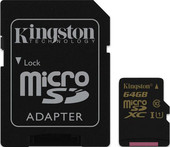 microSDHC UHS-I (Class 10) 64GB + SD адаптер (SDCA10/64GB)