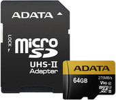microSDXC UHS-II 64GB + адаптер [AUSDX64GUII3CL10-CA1]