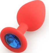 Silicone Butt Plug Medium красный/синий 39777
