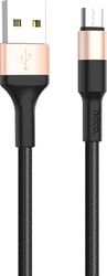 X26 USB Type-A - microUSB (1 м, черный/золотистый)