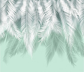 Пальмовые листья (бирюзовый) 300x260
