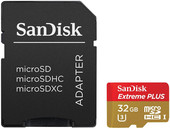 Extreme+ microSDHC Class 10 + адаптер 32GB [SDSQXSG-032G-GN6MA]