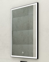 Зеркало Frame Black Led 60x80 (подогрев, часы)