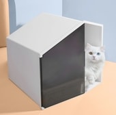 XL Semi-Closed Glow House Cat Litter Box with Scoop